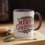 Christmas Mug - Merry Christmas Maroon Text Ornament Decorations