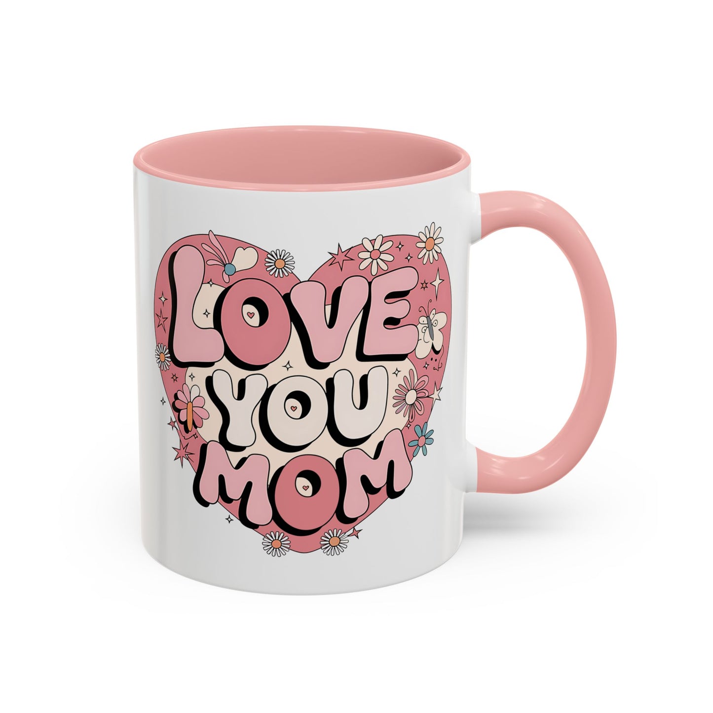 Mother's Day Mug - Love You Mom Retro Heart