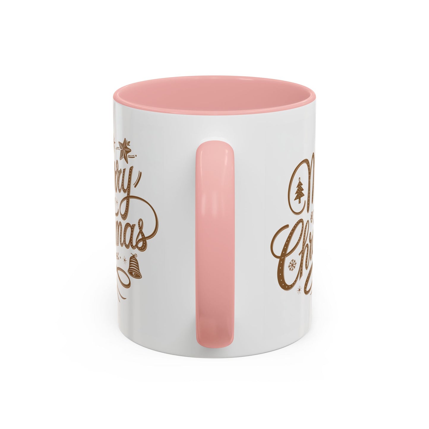 Christmas Mug - Merry Christmas Gold Text Tree Star Ornaments