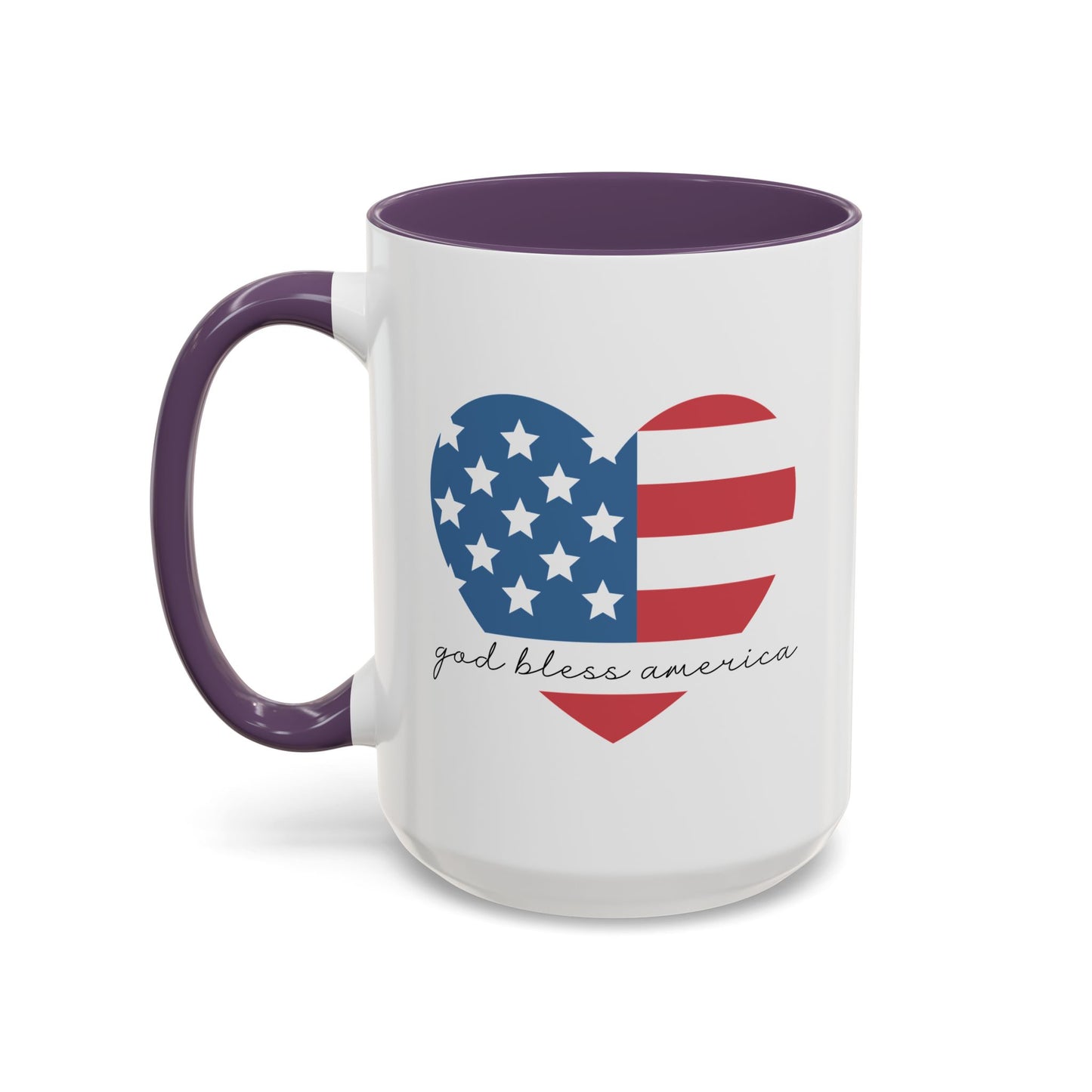 4th of July Mug - God Bless America Flag Heart