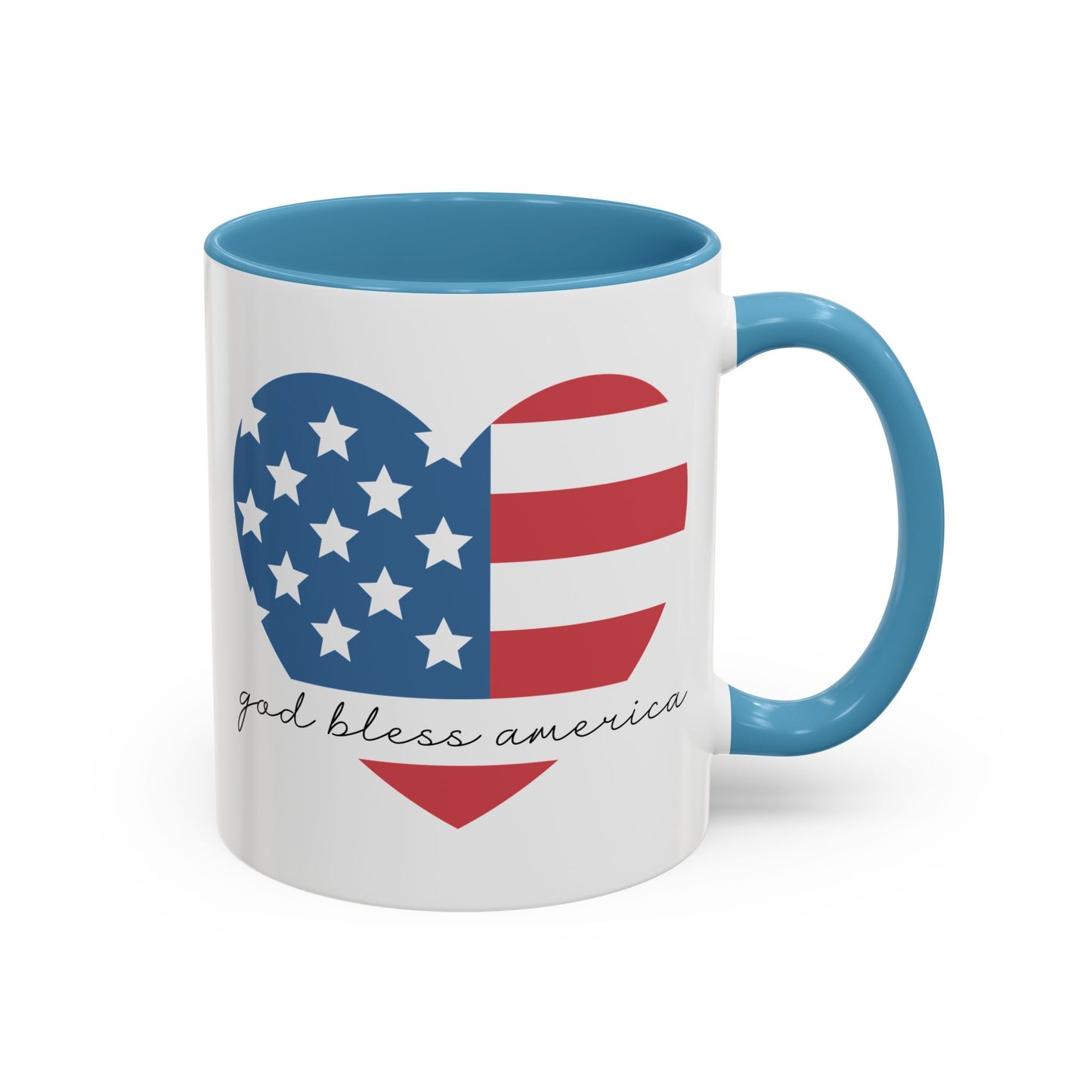 4th of July Mug - God Bless America Flag Heart