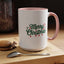 Christmas Mug - Merry Christmas Green Text Ornaments Candy Canes