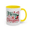 Christmas Mug - Merry Christmas Green & Red Text Star Candy Cane Stocking Snowflake