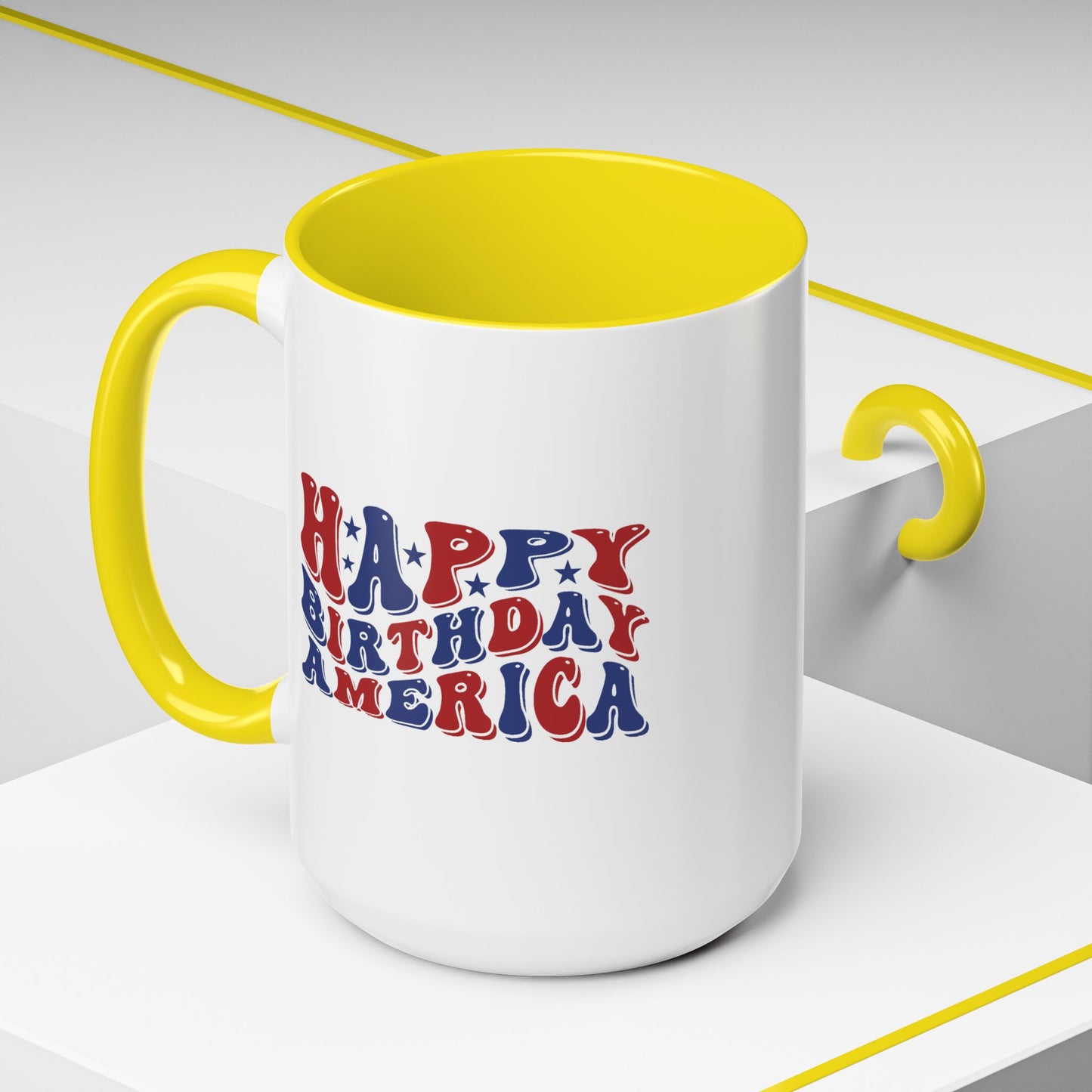 4th of July Mug - Happy Birthday America Retro