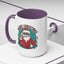 Christmas Mug - Merry Christmas Black & Red Text Cool Santa