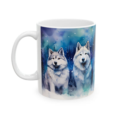 Artistic Mug - Winter Huskies