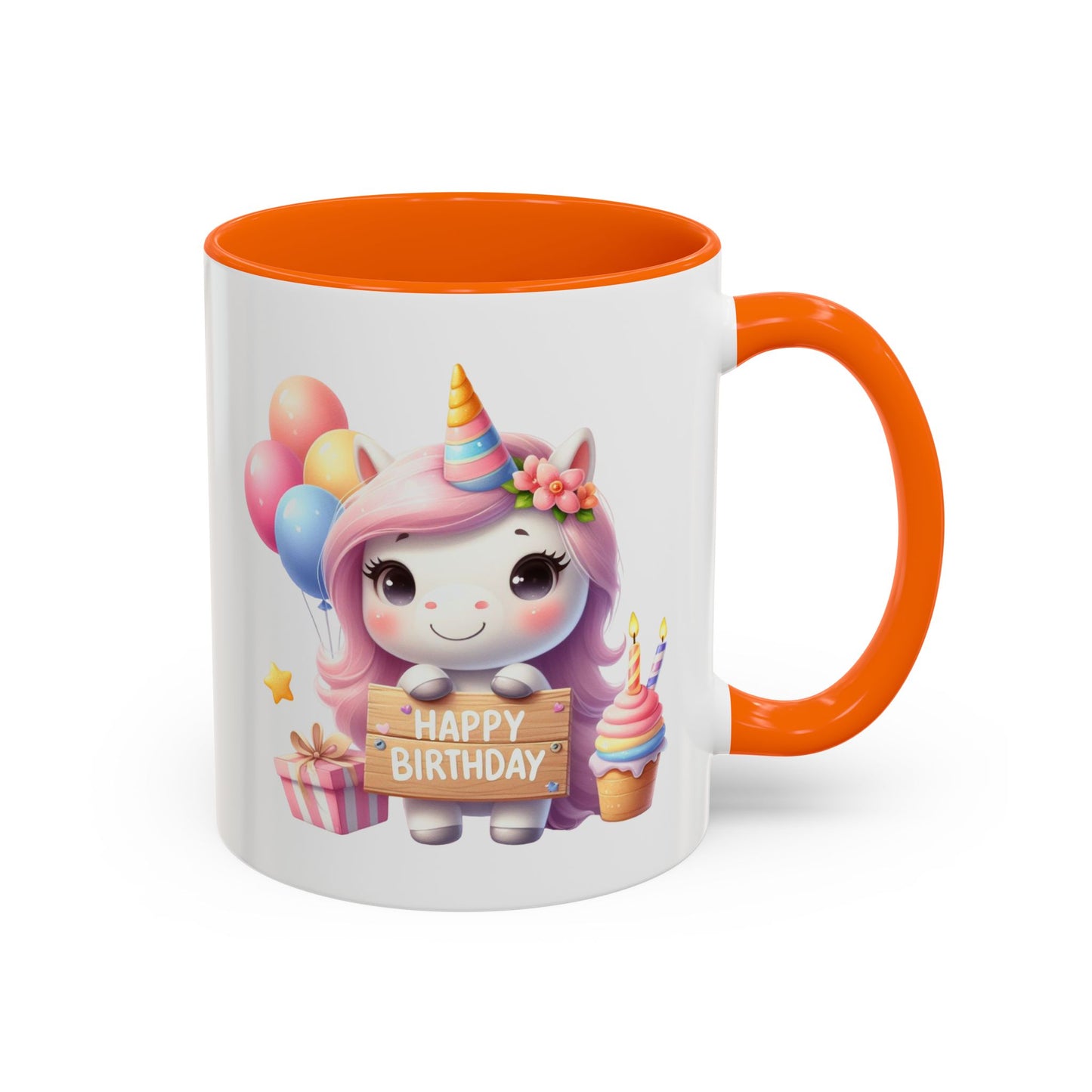 Birthday Mug - Girl Unicorn Happy Birthday Sign 2