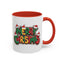 Christmas Mug - Merry Christmas Green Yellow & Red Text Hats