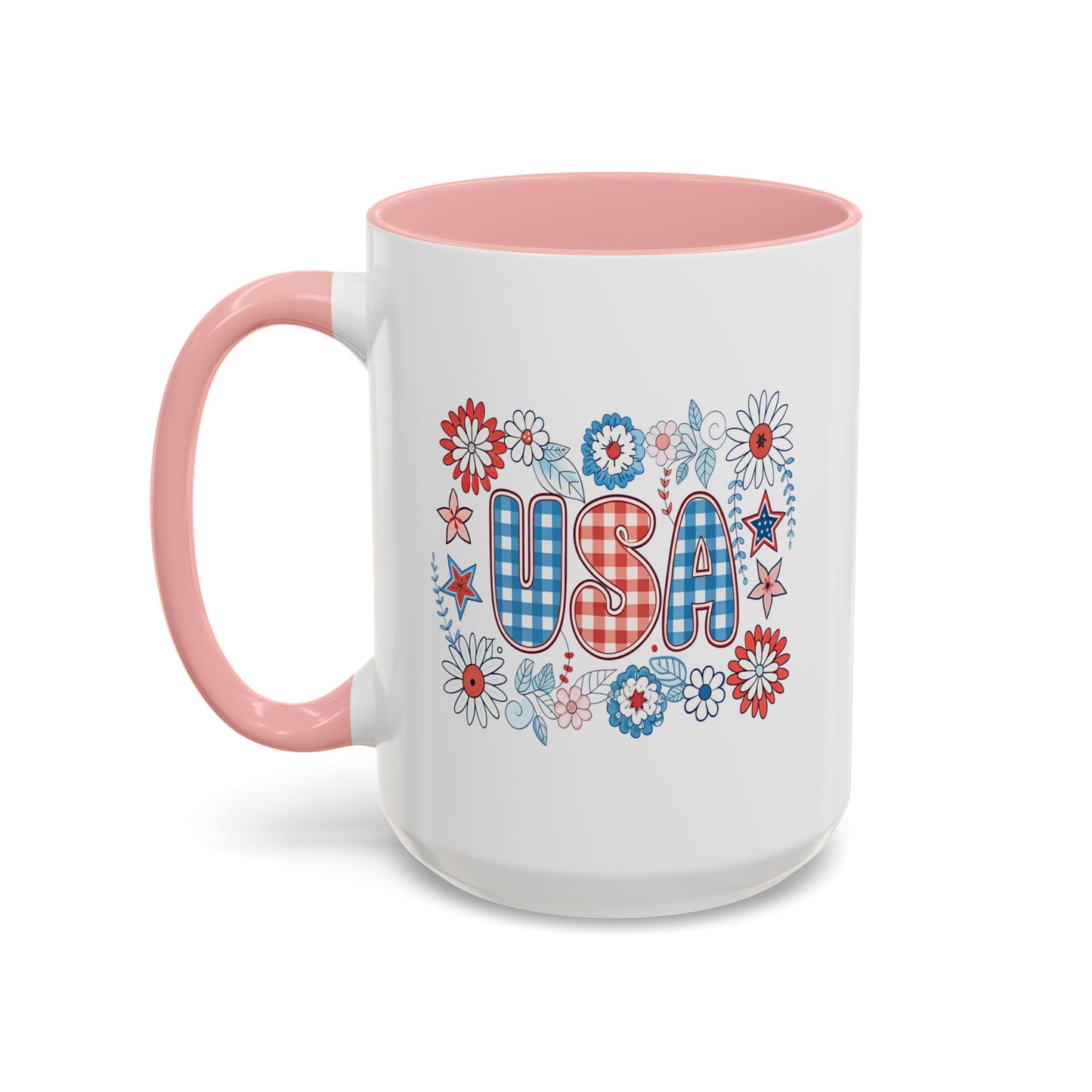 4th of July Mug - USA Preppy Floral