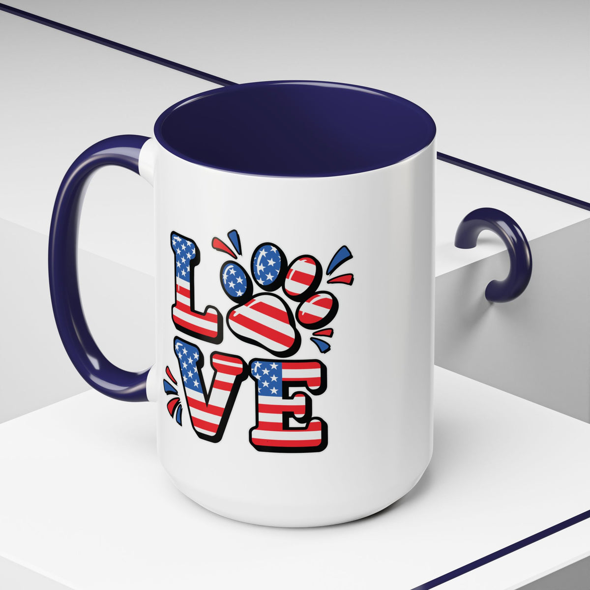 4th of July Mug - Animal Love USA Flag
