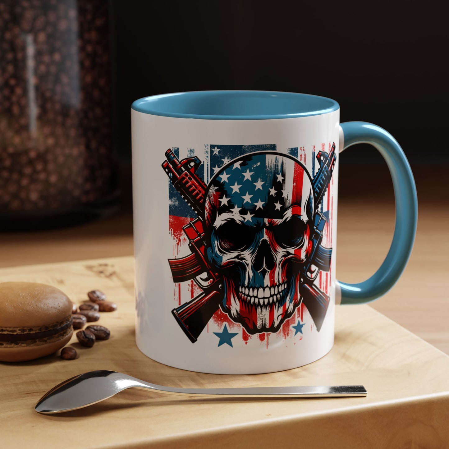 4th of July Mug - Skull With American Flag