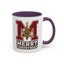 Christmas Mug - Merry Christmas White Green & Red College Text