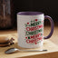 Christmas Mug - Merry Christmas Green & Red Text Trees Hearts Snowflakes Stars