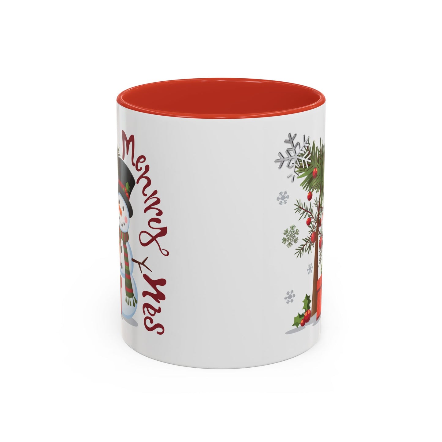 Christmas Mug - Merry Xmas Snowman Tree Present