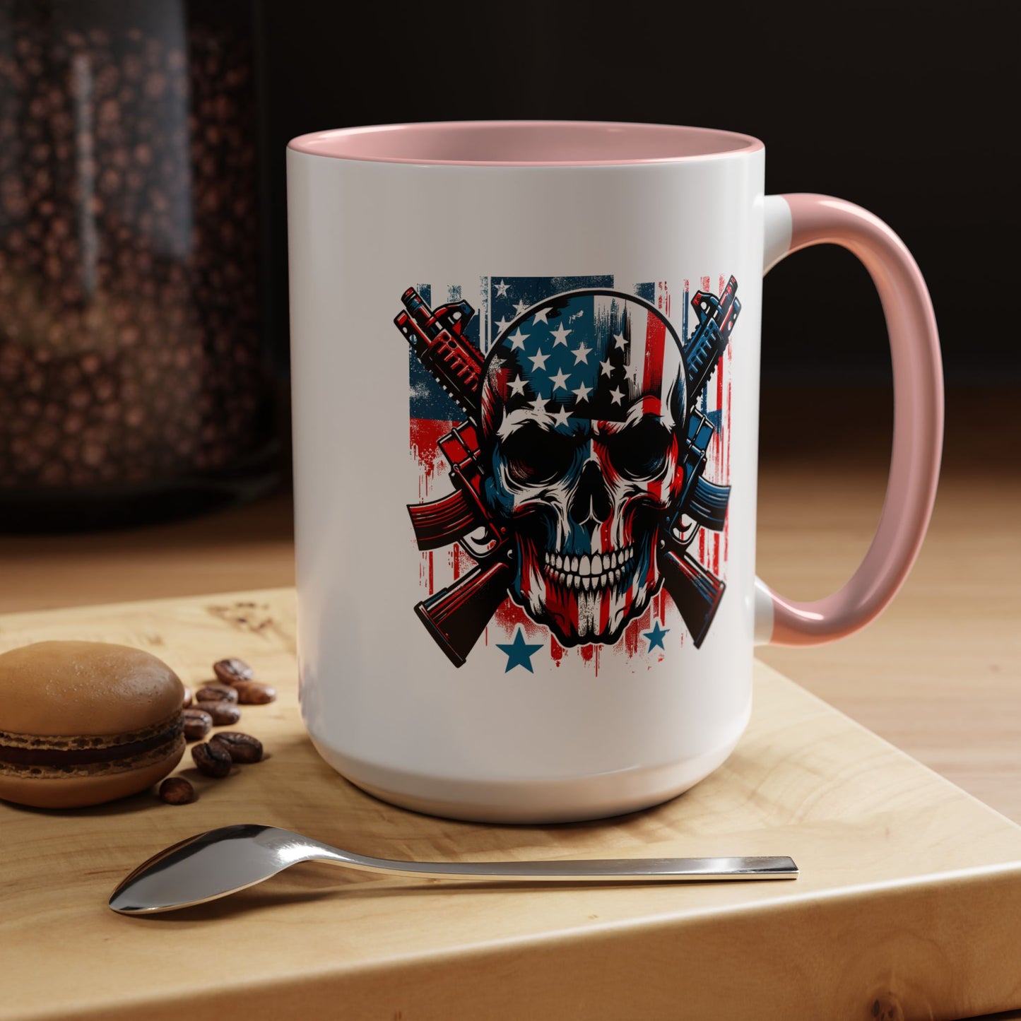 4th of July Mug - Skull With American Flag