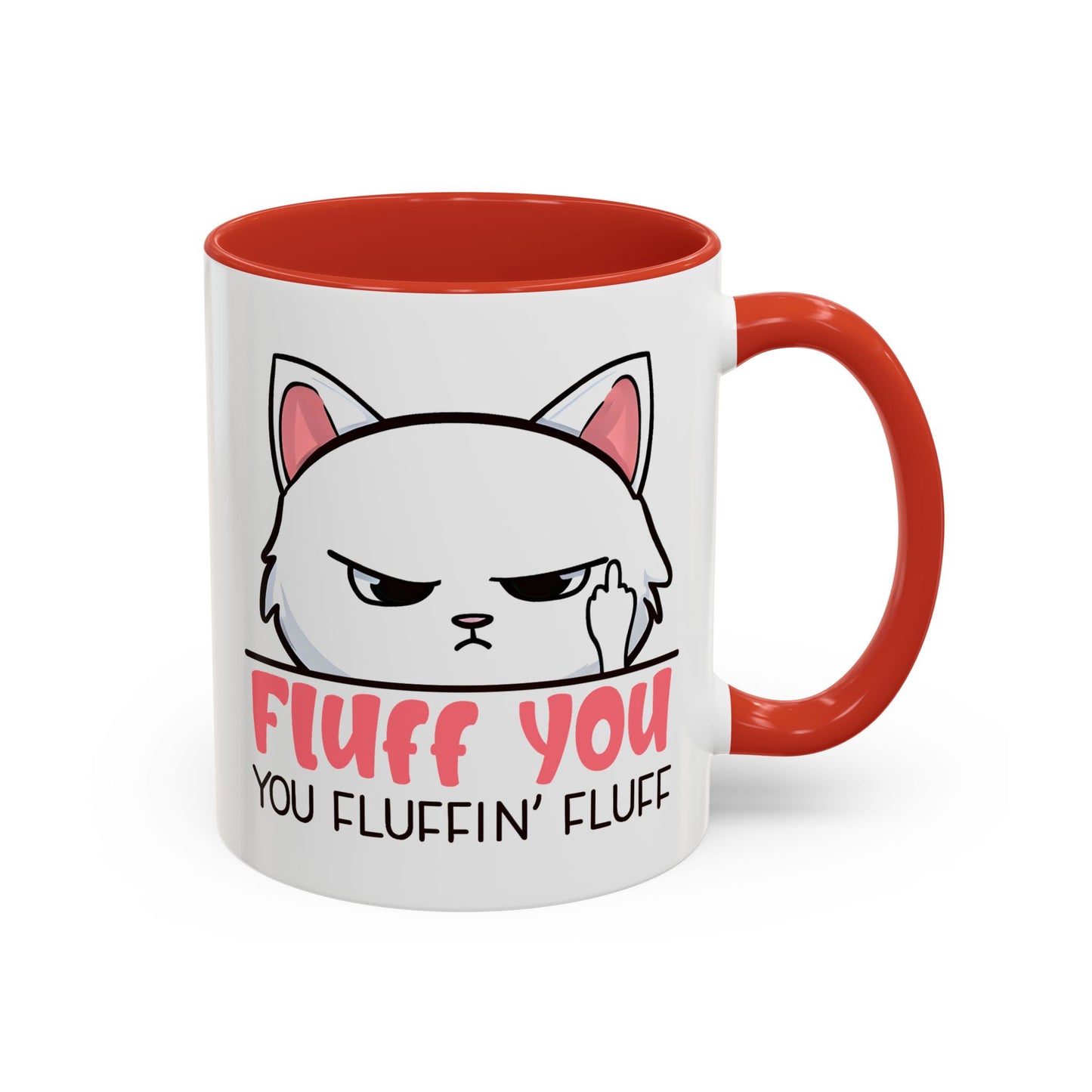 Adult Mug - Fluff You White Cat