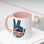4th of July Mug - All American Girl Peace Sign