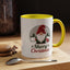 Christmas Mug - Merry Christmas Green & Red Text Gnome Present Trees