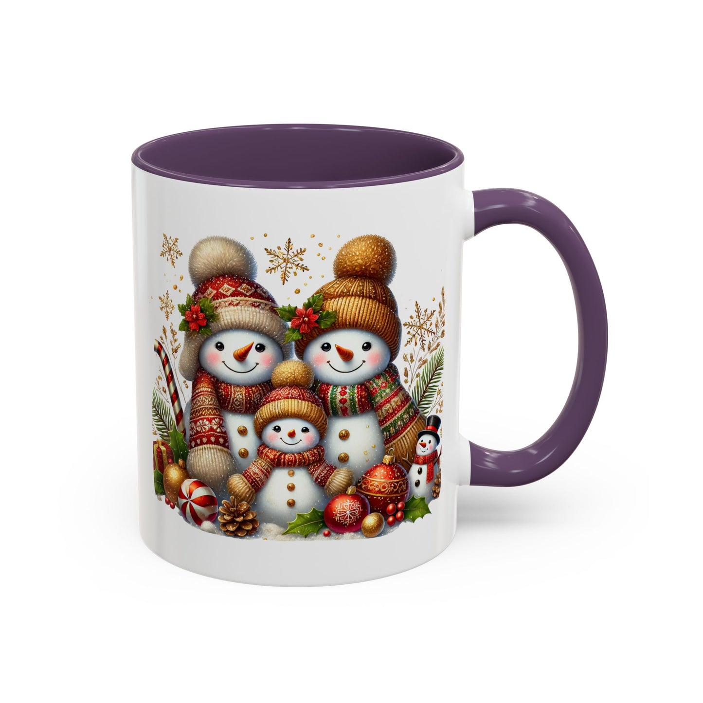Christmas Mug - Gold Snowman Family