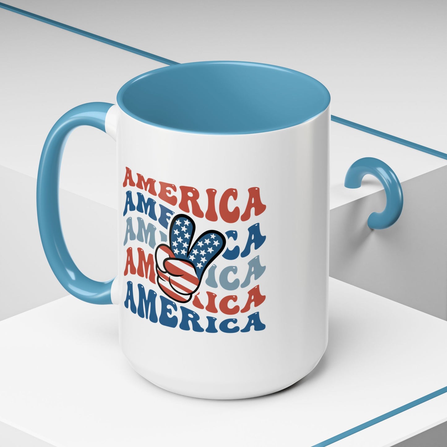 4th of July Mug - America peace Sign
