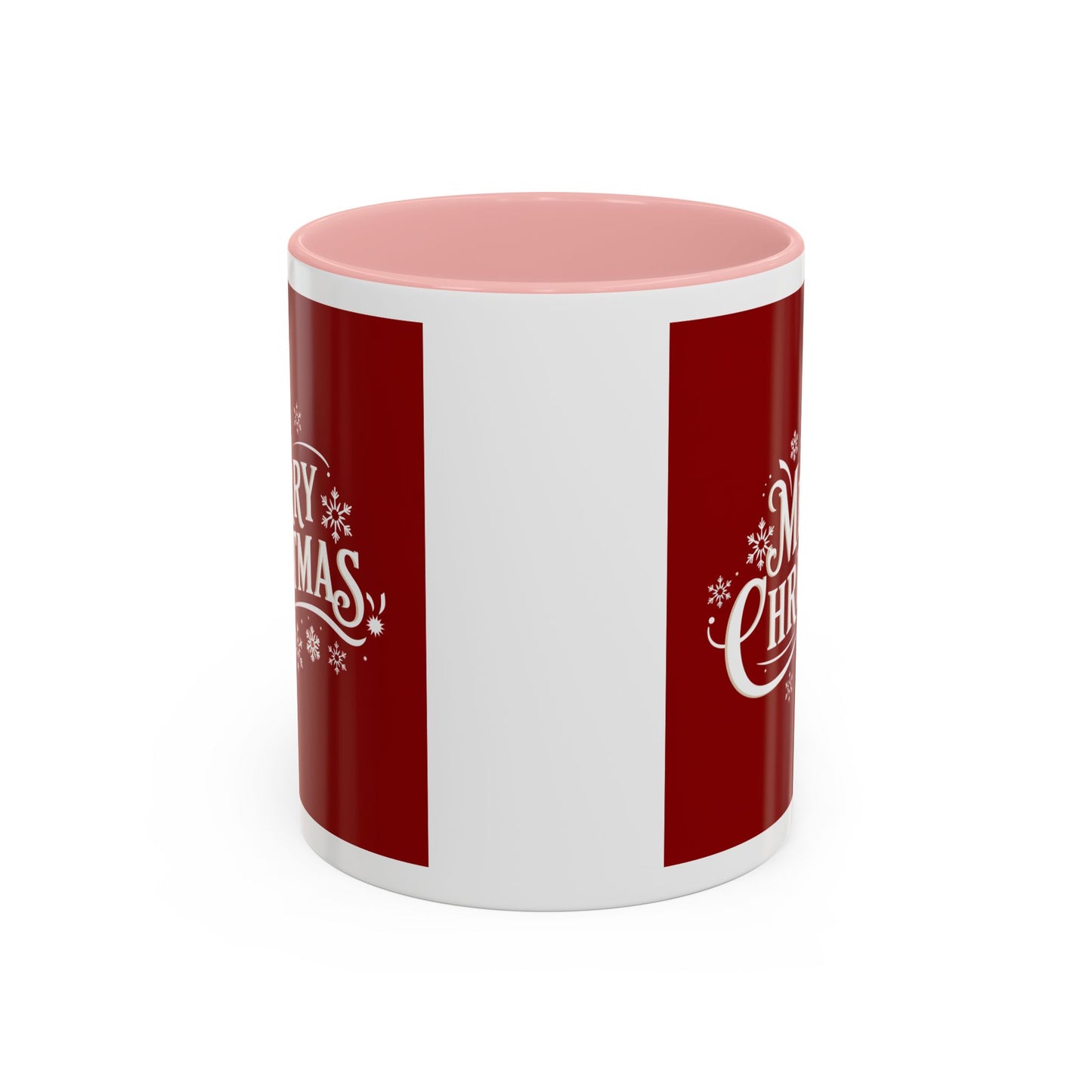 Christmas Mug - Merry Christmas White Text Maroon Background