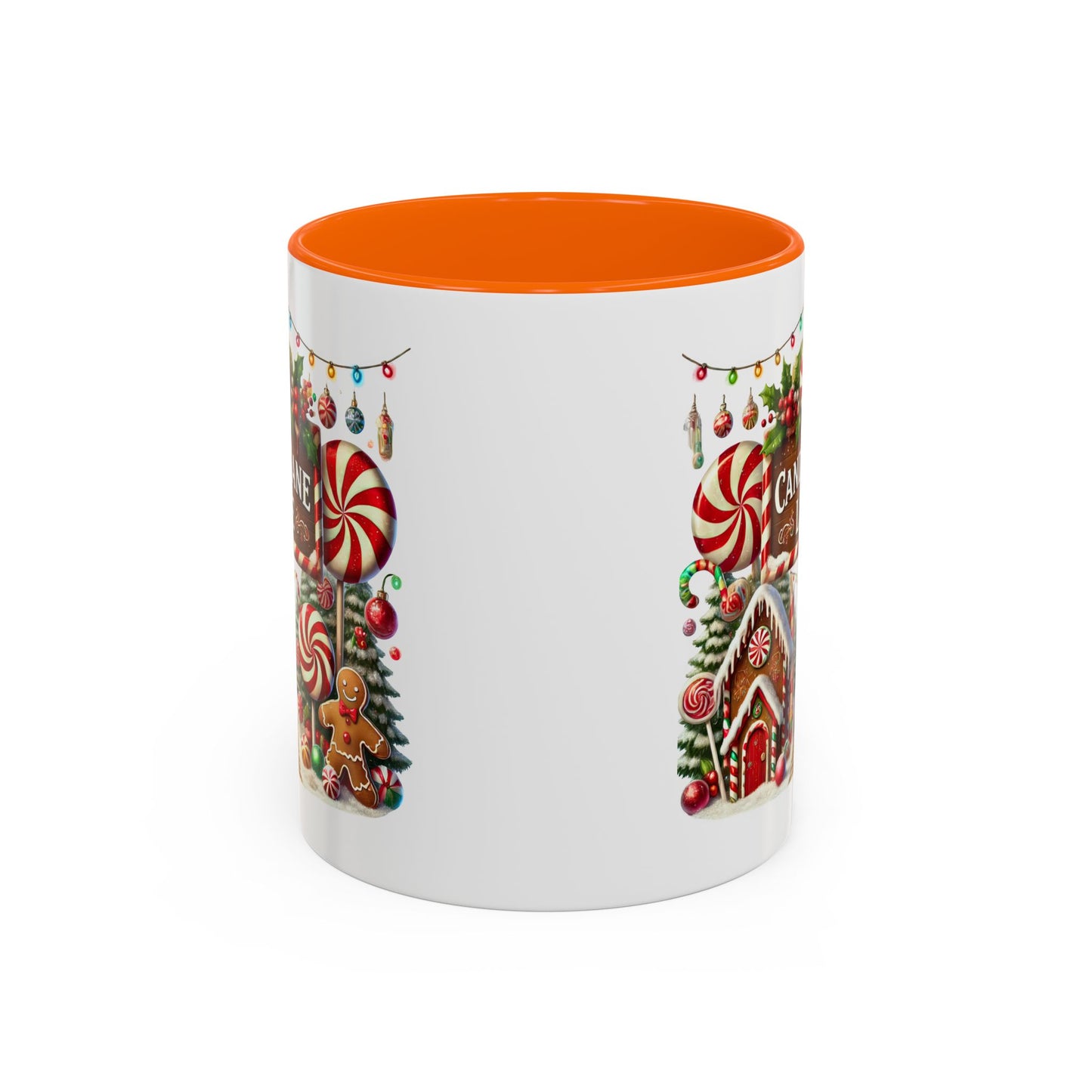 Christmas Mug - Candy Cane Lane White Text Ornaments Candy
