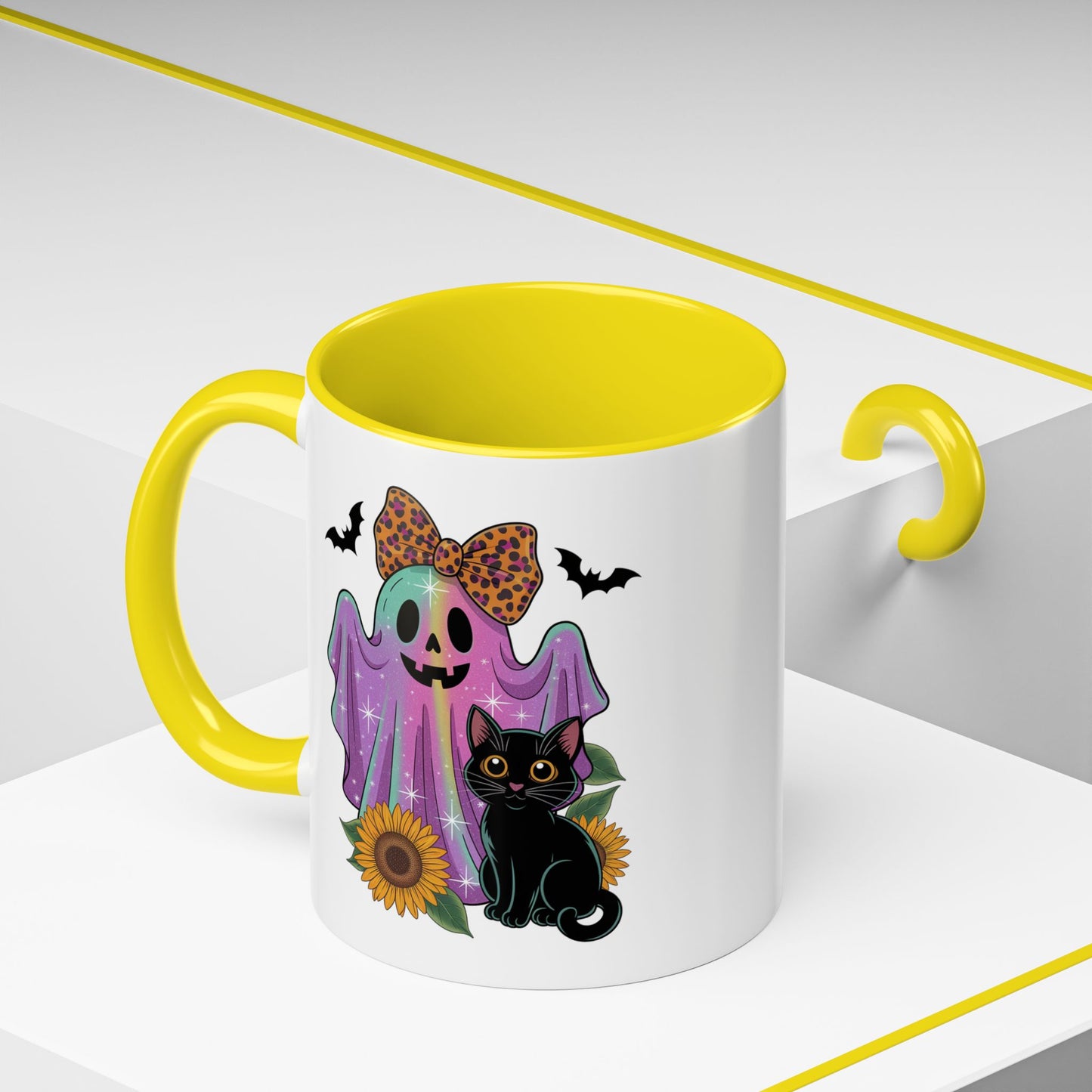 Halloween Mug - Cute Ghost With Cat