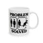 Humor Mug - Problem Solved - Boy Kicks Girl