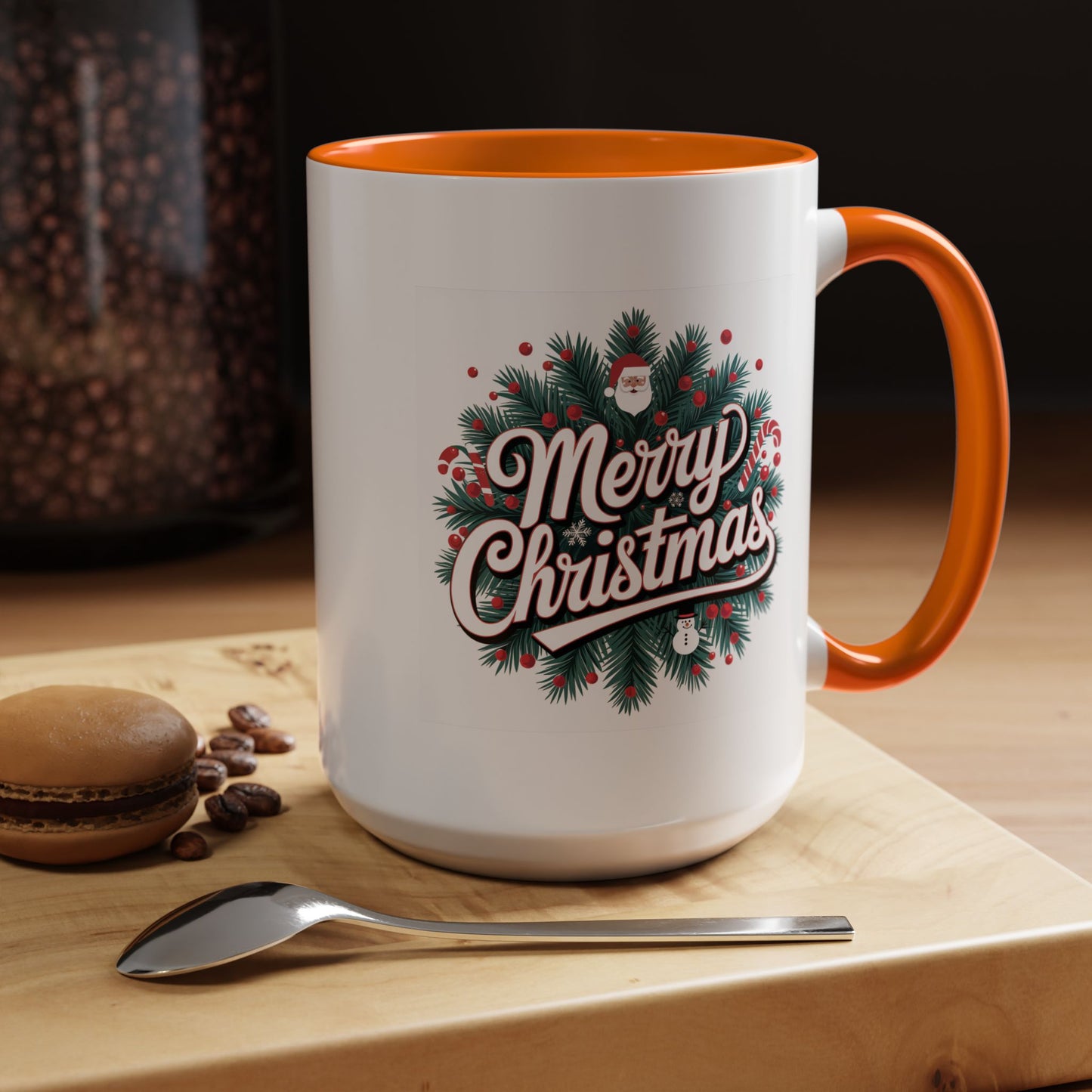 Christmas Mug - Merry Christmas White & Red Embossed Text