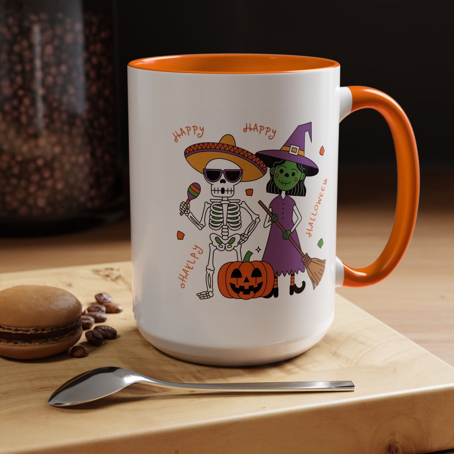 Halloween Mug - Skeleton & Witch