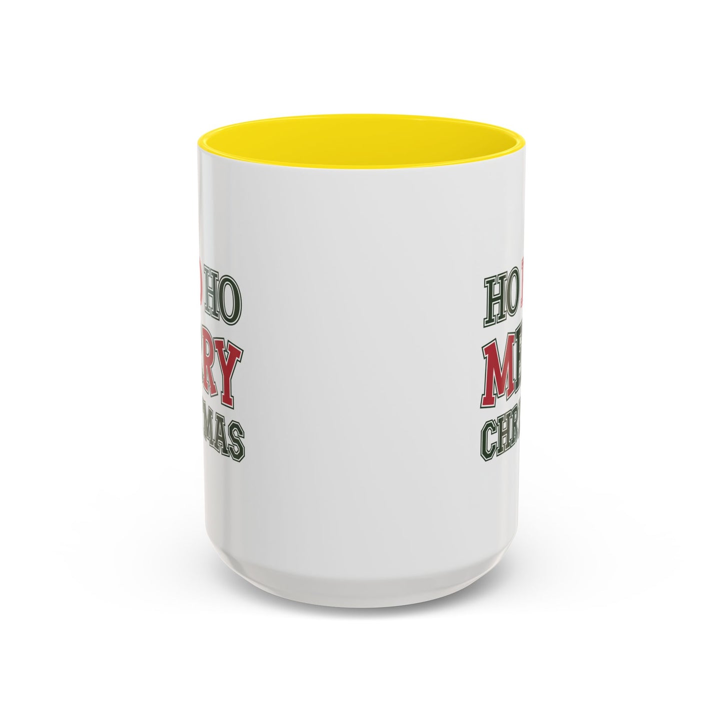 Christmas Mug - Ho Ho Ho Merry Christmas Green & Red Text 2