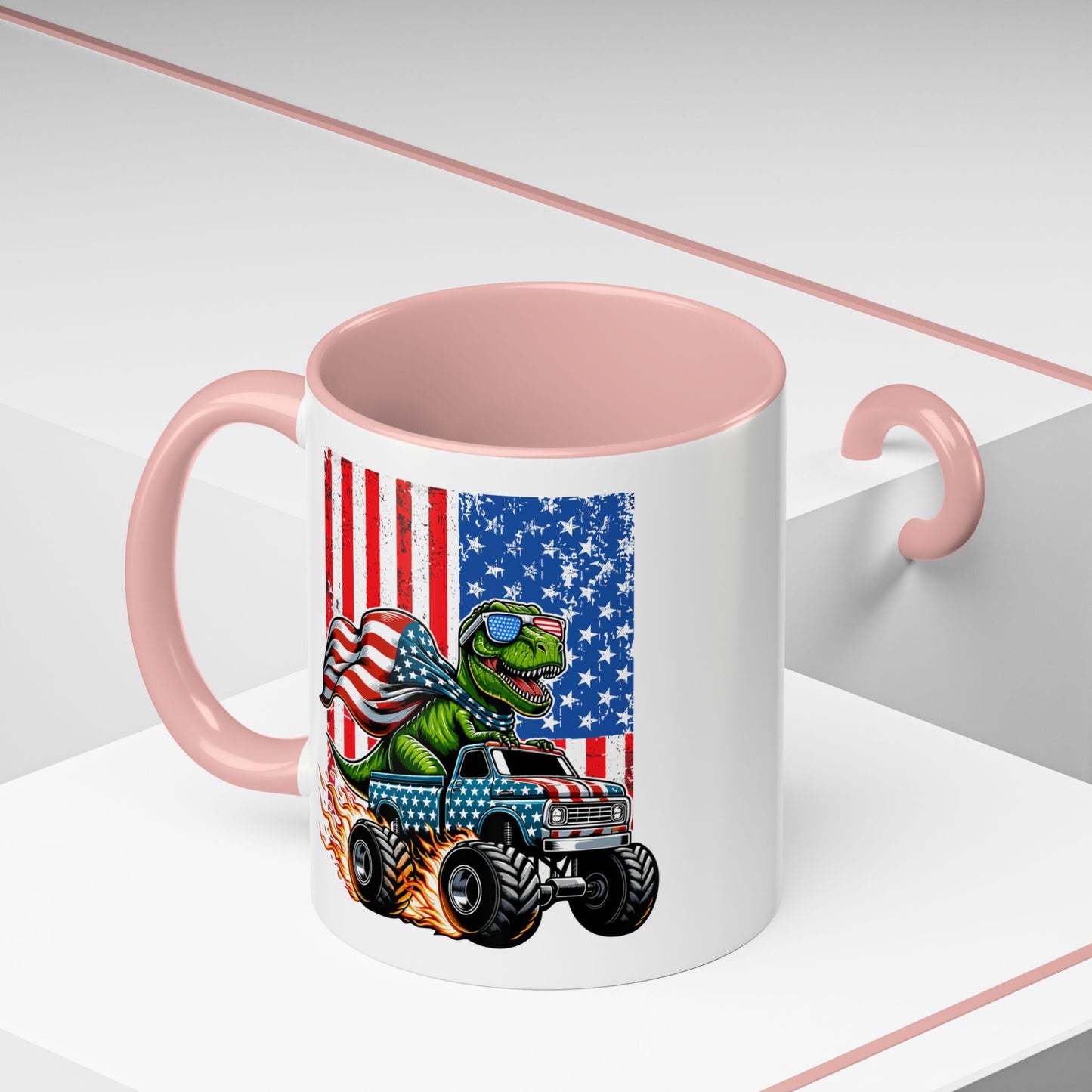 4th of July Mug - T Rex Riding Monster Truck