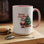 Christmas Mug - Merry Christmas Red Text Santa Tree Presents