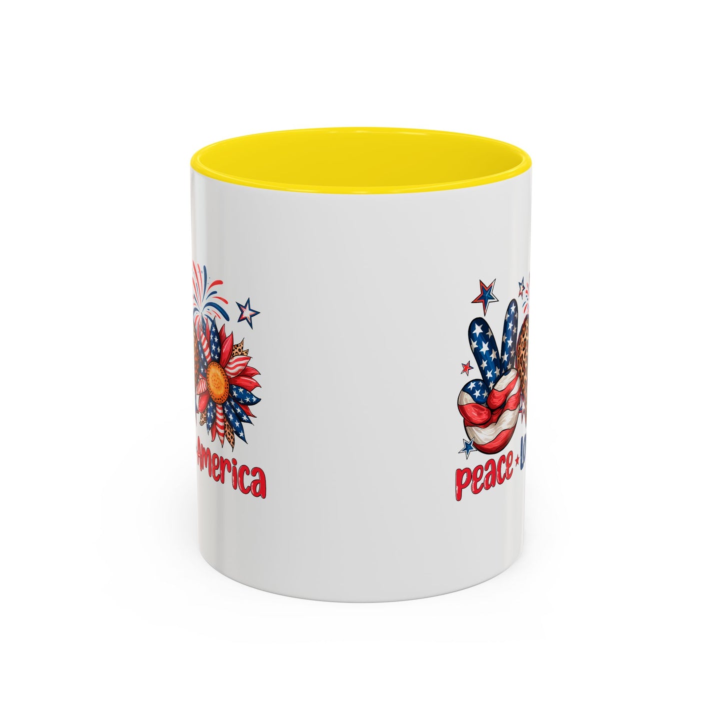 4th of July Mug - Peace Love America