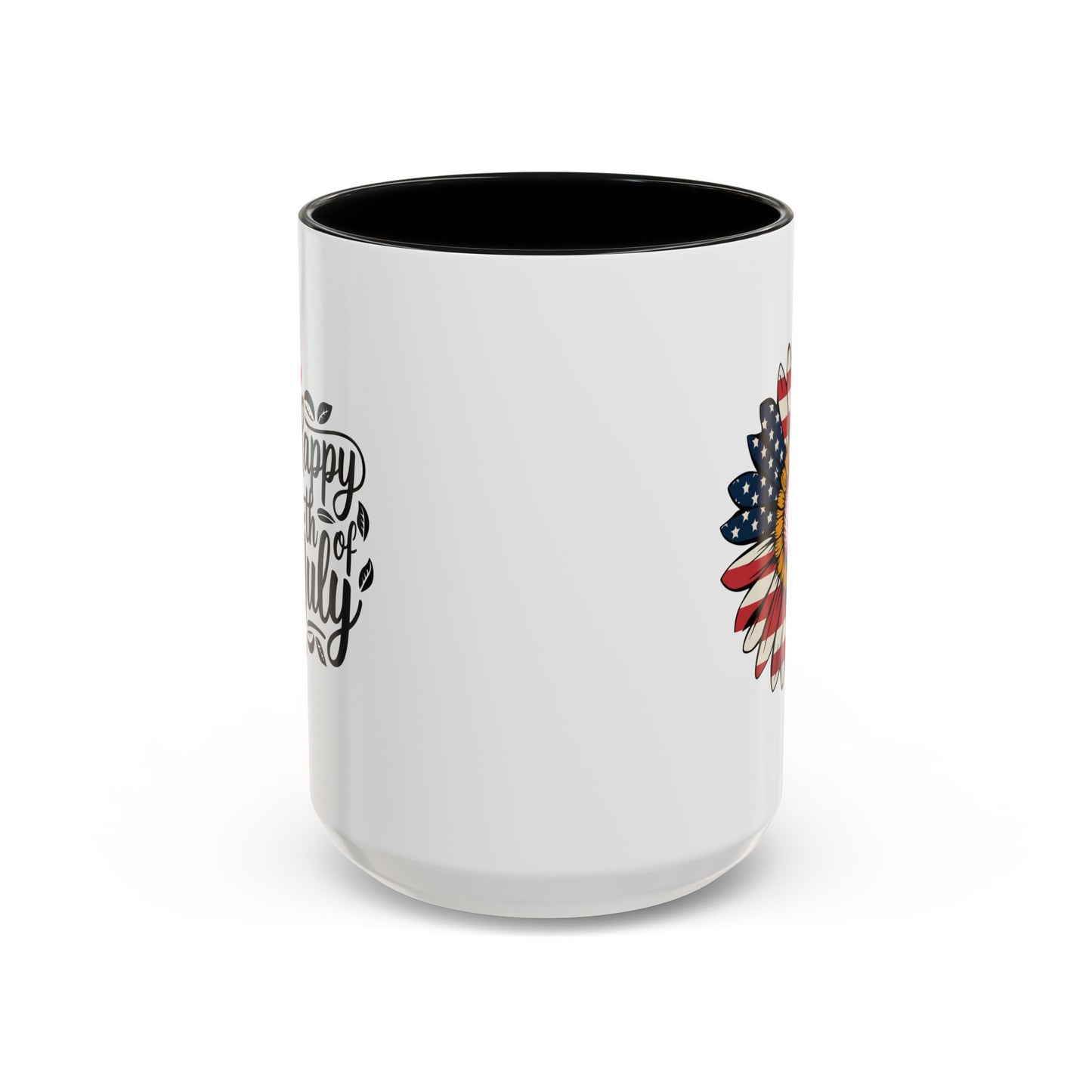 4th of July Mug - Happy 4th of July Sunflower USA Flag