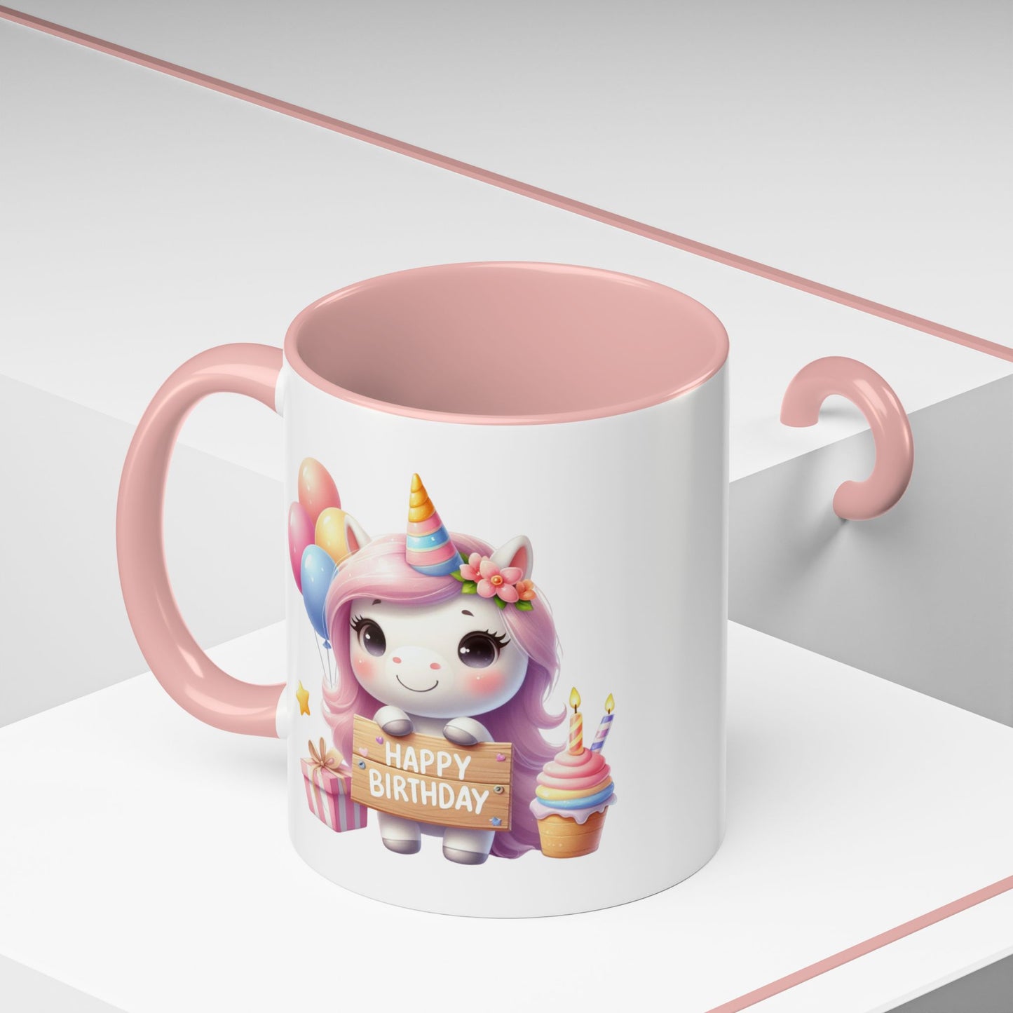 Birthday Mug - Girl Unicorn Happy Birthday Sign 2