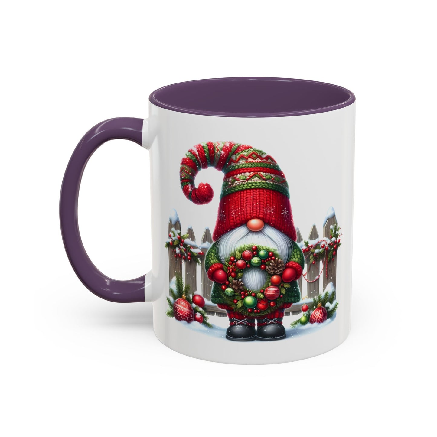 Christmas Mug - Gnome with Christmas Wreath