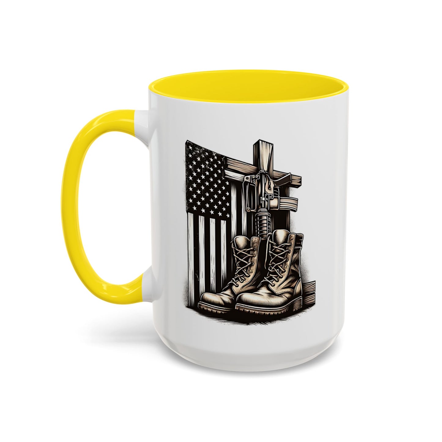 4th of July Mug - Fallen Soldier Boots Flag