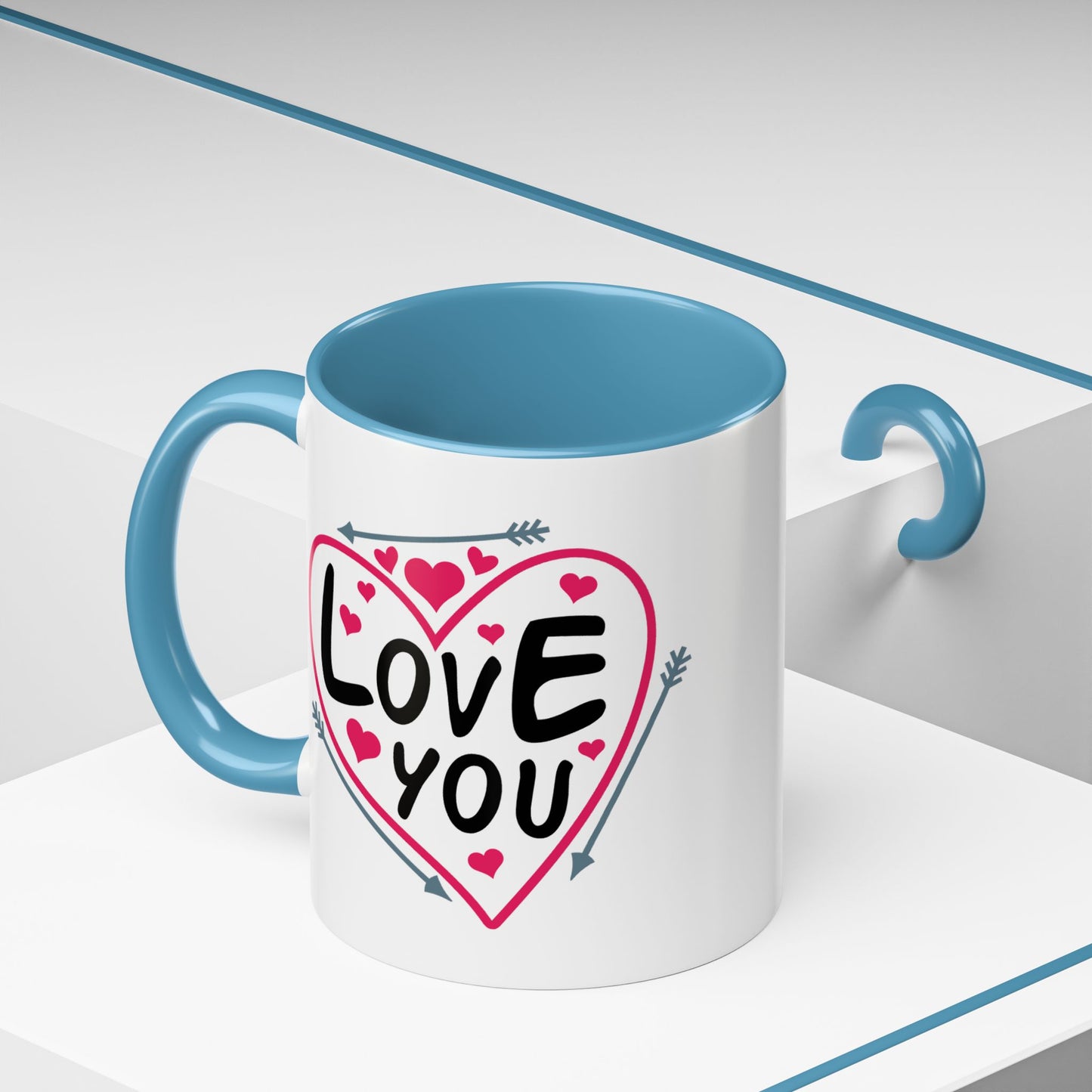 Valentine's Day Mug - Love You Heart Arrows
