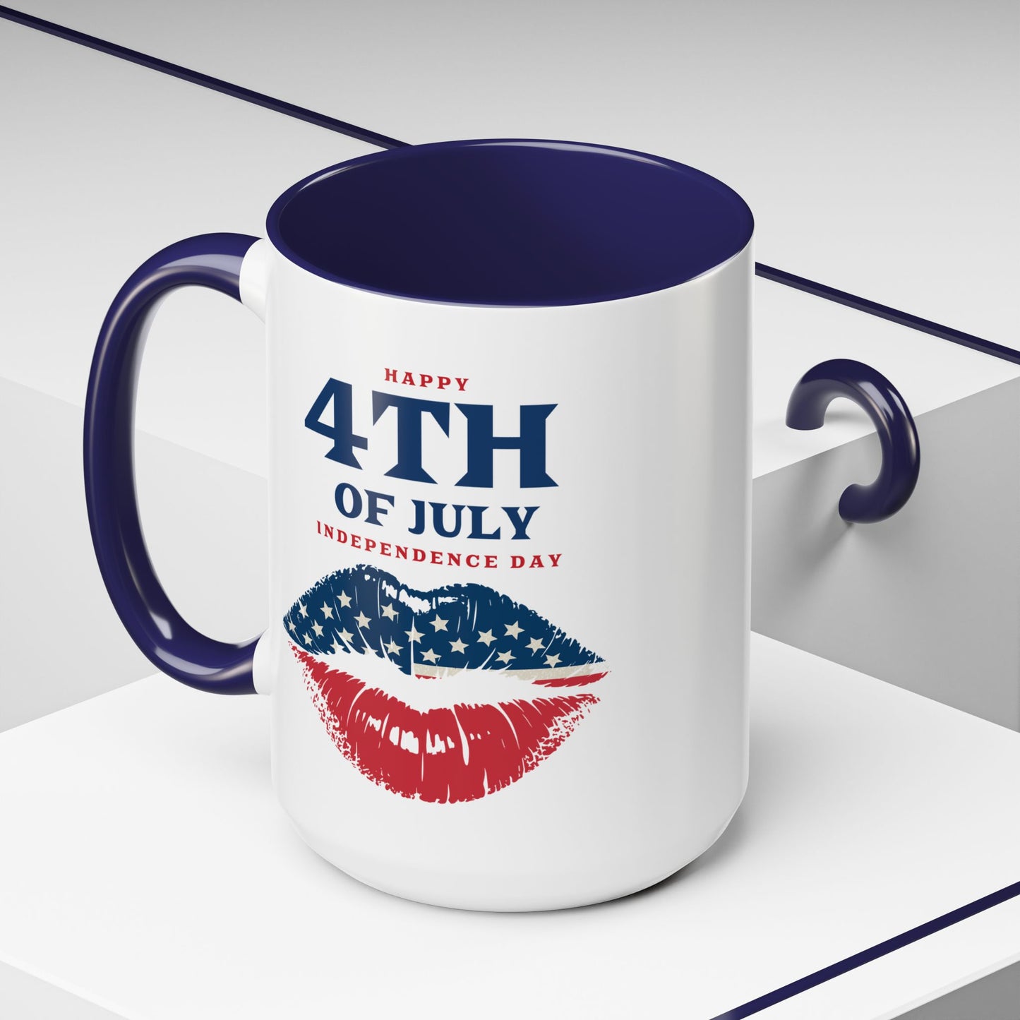 4th of July Mug - Happy 4th of July Flag Lips