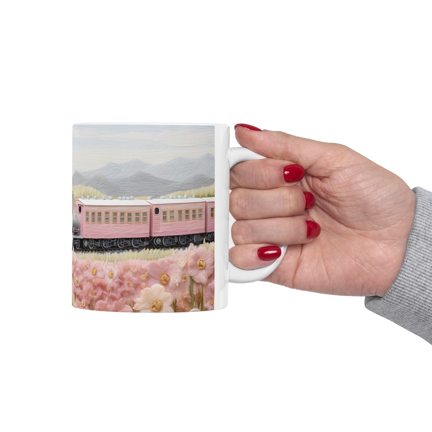 Artistic Mug - Felted Train 1