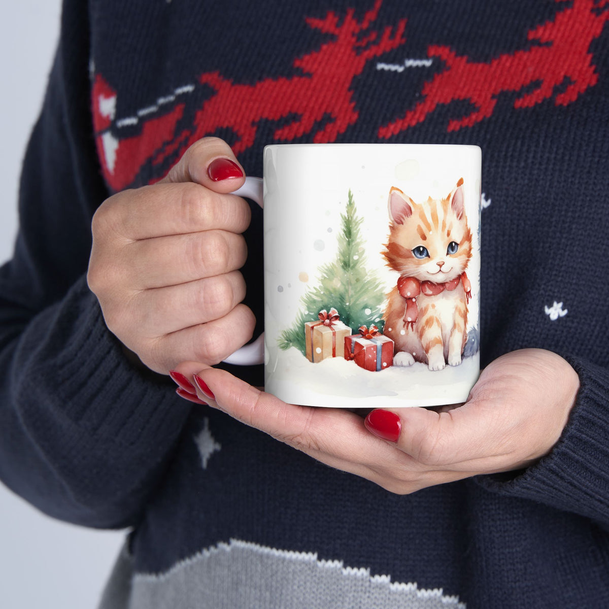 Chirstmas Mug - Three Christmas Cats