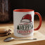 Christmas Mug - Merry Christmas Green & Red Text Red Hat