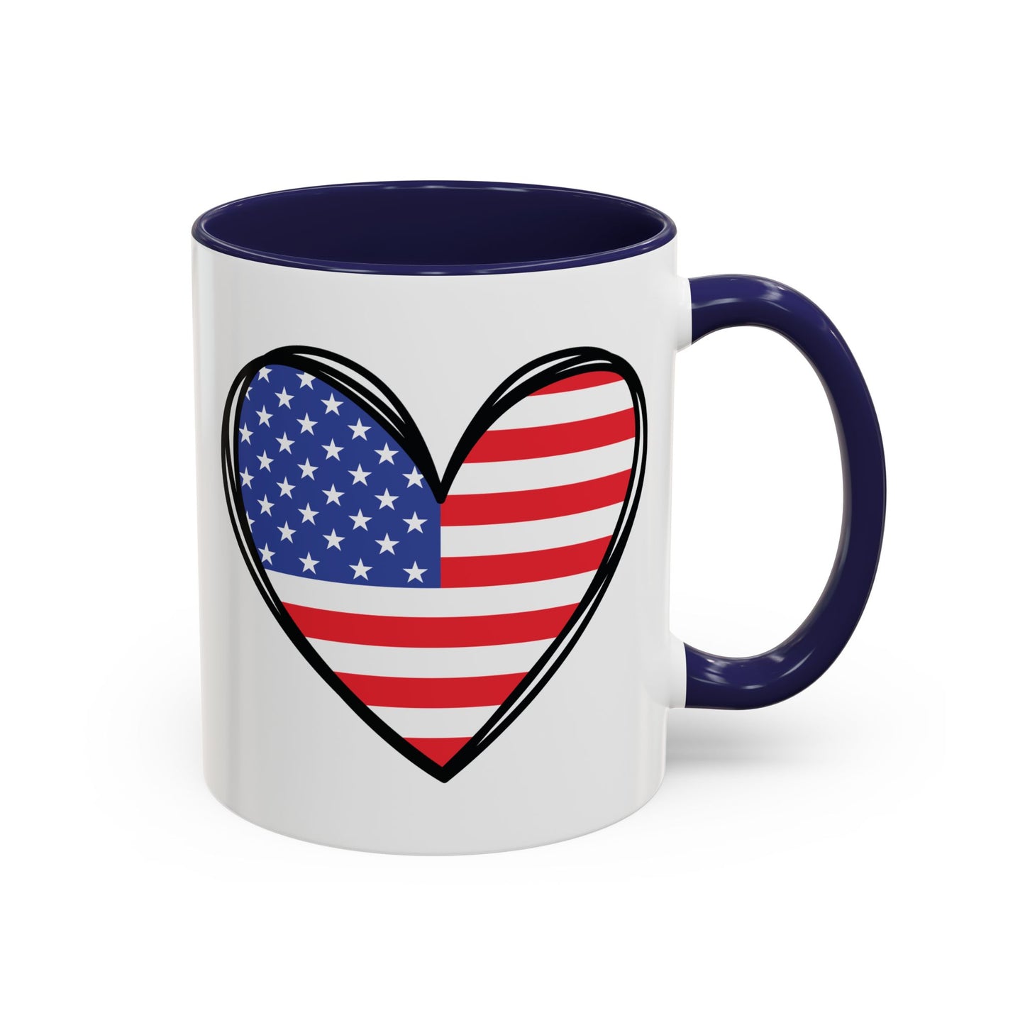 4th of July Mug - USA Flag Heart