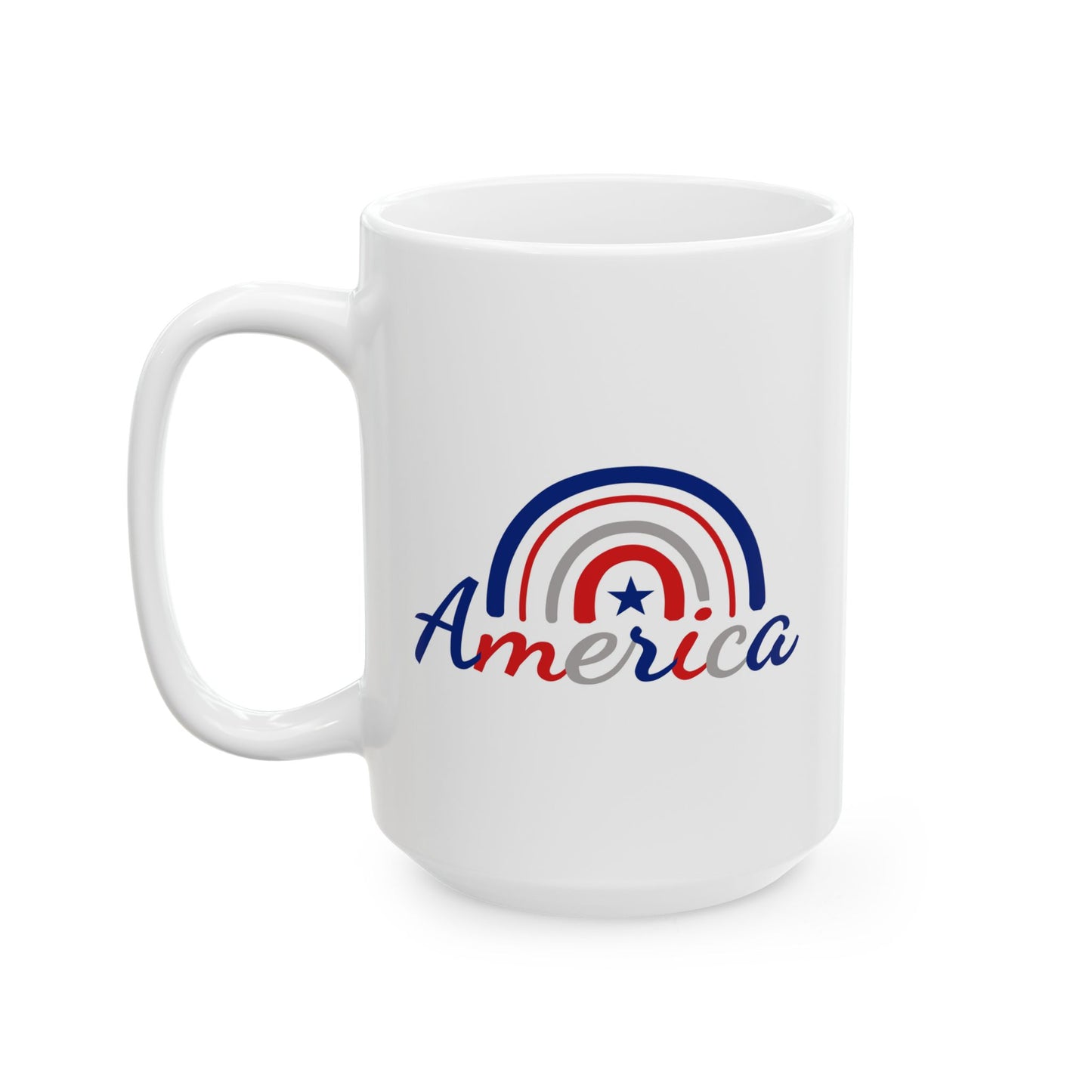 4th of July Mug - America Patriotic Rainbow