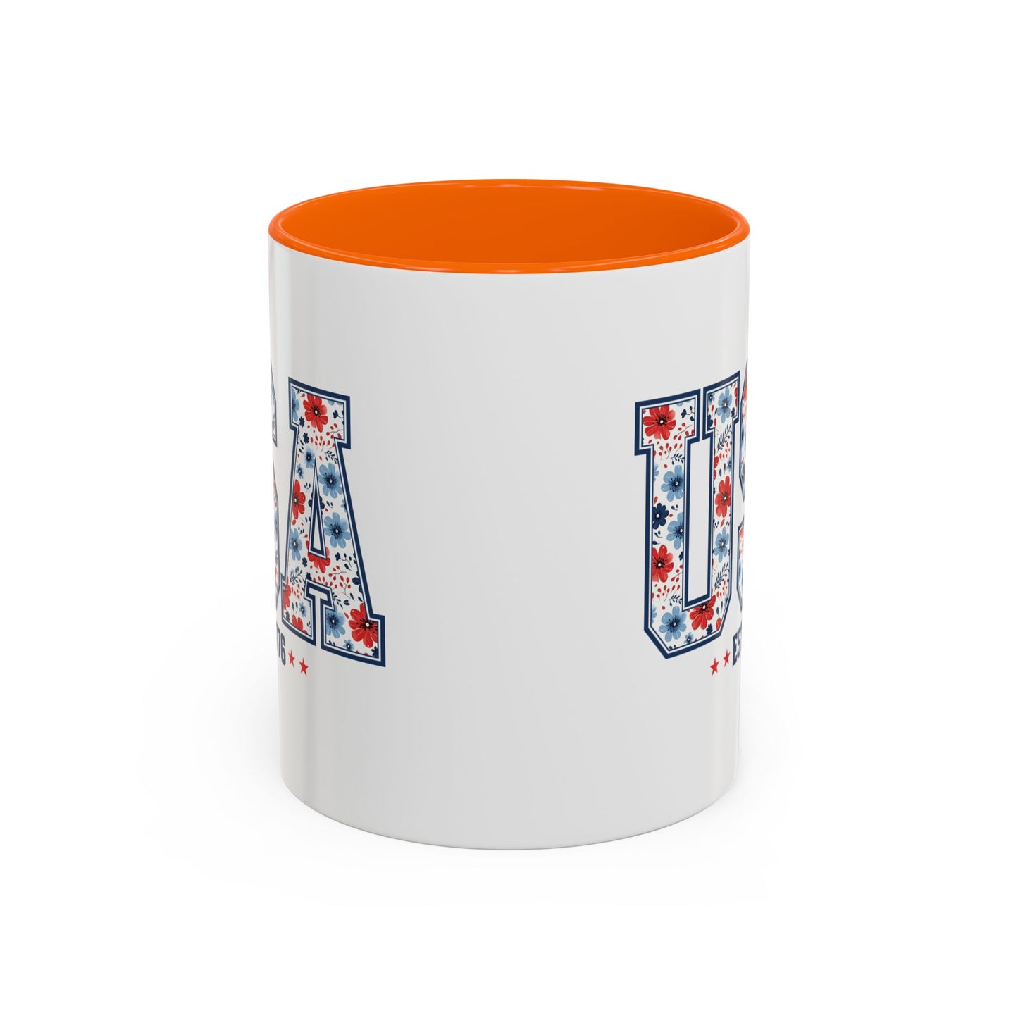 4th of July Mug - USA EST 1776 Floral