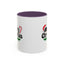 Christmas Mug - Merry Christmas Black Text Hat Cane Misletoe