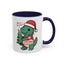 Christmas Mug - Merry Christmas Red Text Dinosaur Tree