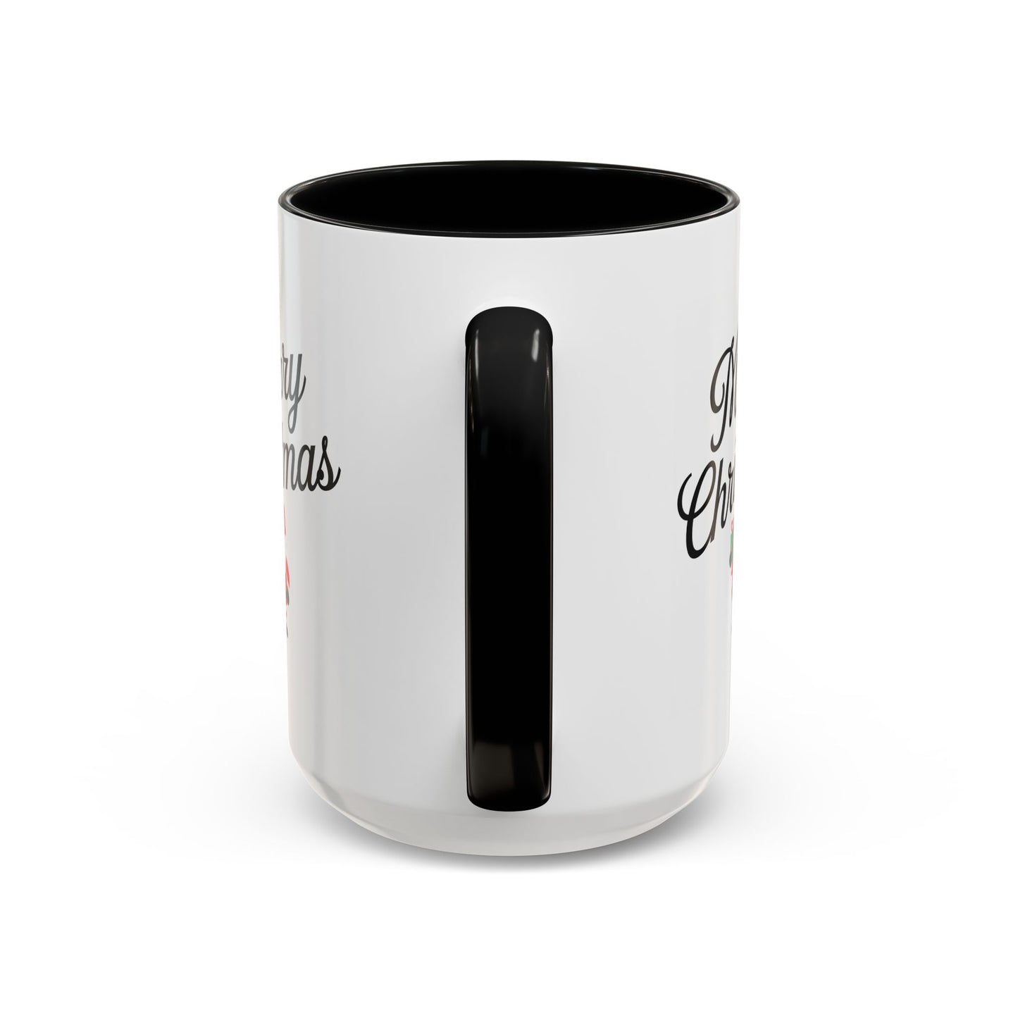 Christmas Mug - Merry Christmas Black Text Santa Present