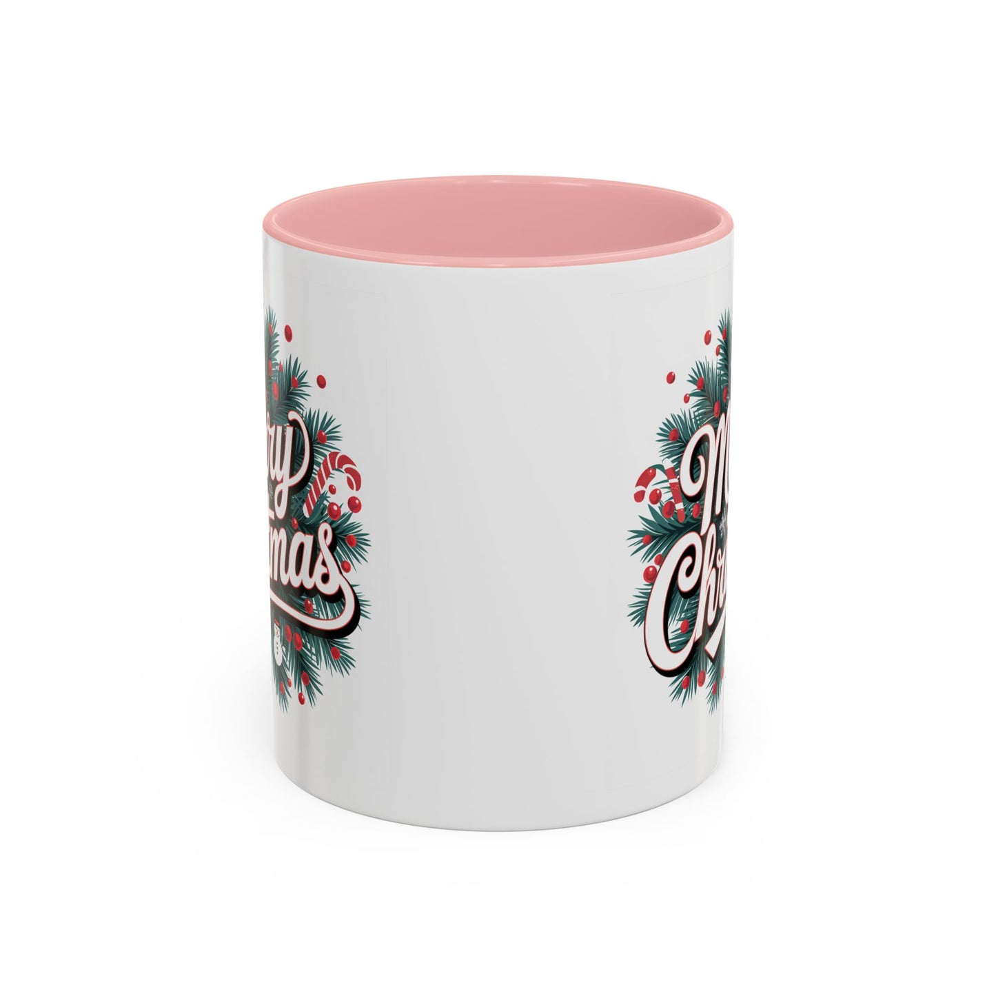 Christmas Mug - Merry Christmas White & Red Embossed Text